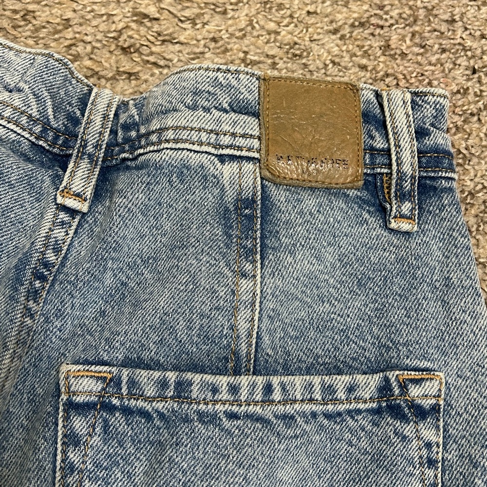 We The Free People Wide-Leg Light Blue Women’s Jeans Cotton Size 24 High Rise - Picture 5 of 11